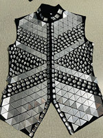 Costumes tendance pour chanteurs masculins, bars, discothèques, performances de DJ, veste personnalisée avec paillettes, cristaux, diamants, lentilles pour hommes