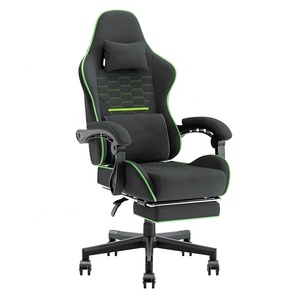 Best Seller Alemania Stuhl Lightgrey Silla de juegos de <span class=keywords><strong>tela</strong></span> con cojín de resorte de bolsillo silla ergonómica para juegos de ordenador con reposapiés - Product Image 5