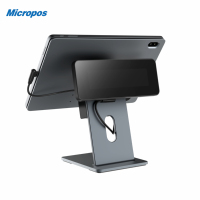 Système de point de vente Android à double écran tactile de 10 pouces - Machine de point de vente portable de bureau pour la vente au détail, construction métallique, processeur Intel I3/i5/i7