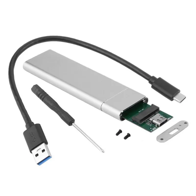 NVMe USB3.1 HDD Kandang M.2 untuk USB Tipe C 3.1 M SSD Kunci Case Hard Disk