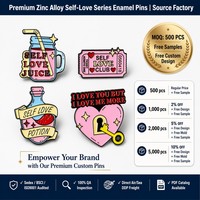 Pins de Esmalte Personalizados al por Mayor, Insignias de Solapa Kawaii del Club del Amor Propio para Minoristas en Línea, Fabricante de Marca Privada