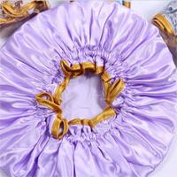 Bonnet élastique imperméable personnalisé Chapeau de douche élastique en double polyester Grands bonnets de douche de luxe
