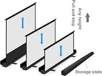 Écran de projection universel portable sur pied en fibre de verre gris pour projecteurs normaux / UST, compatible 4K 3D, toutes tailles