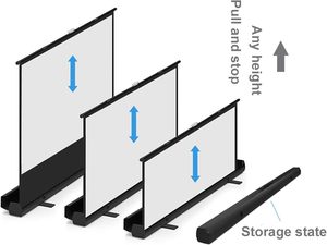 Écran de projection universel portable sur pied en fibre de verre gris pour projecteurs normaux / UST, compatible 4K 3D, toutes tailles - Product Image 2
