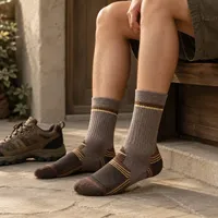 Chaussettes de randonnée en laine mérinos à manchette non élastique, compression, bout sans couture, anti-ampoules, pour aventures en plein air
