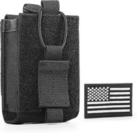 Pochette radio MOLLE réglable, support universel pour talkie-walkie à ouverture supérieure avec surface entièrement recouverte de patchs auto-agrippants