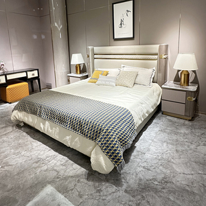 KMJ Set Camera da <span class=keywords><strong>Letto</strong></span> di Lusso Moderno in Stile Villa Italiana, <span class=keywords><strong>Letto</strong></span> <span class=keywords><strong>Matrimoniale</strong></span> in Pelle, <span class=keywords><strong>Letto</strong></span> King Size - Product Image 3