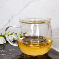 Ensemble Offre Spéciale de 3 tasses en verre borosilicaté faites à la main avec infuseur à thé tasse à thé en verre avec passoire