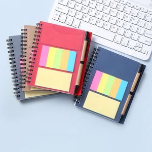 Wholesale PP Cover Spiral Note Pad Custom Logo <b>Mini</b> <b>Notebook</b> Memo Sticky Notepad and Pen - Product Image 3