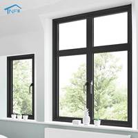 NF, marco de aluminio de vidrio templado doble personalizado, ventana abatible, diseño moderno, eficiencia energética, reducción de ruido, montante móvil