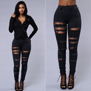 <span class=keywords><strong>Jeans</strong></span> Colombianos Levanta Cola de <span class=keywords><strong>Mujer</strong></span>, Pantalones de Lápiz Elásticos Rasgados de Pierna Recta, Leggings de Mezclilla y Mom <span class=keywords><strong>Jeans</strong></span> - Product Image 6