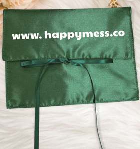 Sacs de voyage cosmétiques pliables en coton écologiques et durables avec logo personnalisé de luxe, imprimés en sérigraphie, couleur naturelle, cadeau - Product Image 5