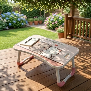 Scrivania Pieghevole Regolabile in Legno per Letto, Tavolo Multifunzionale per <span class=keywords><strong>Computer</strong></span> Portatile con Cassetto - Product Image 1