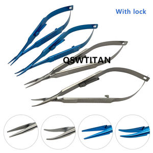 Pemegang jarum otomatis jarum pemegang jarum Forceps instrumen oftalmik lurus melengkung Titanium/baja tahan karat - Product Image 6