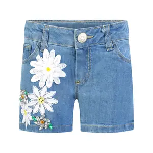 Casual Solid Pattern Kids Shorts Little Girl's Woven Cargo Shorts