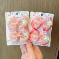 Lot de pinces à cheveux scintillantes pour enfants, avec nœuds, fleurs marguerites et perles, style japonais et coréen