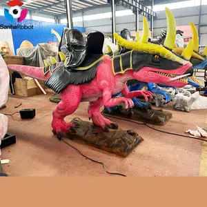 Berjalan triceratops dinosaurus tema taman animatronik dinosaurus naik di taman hiburan Naik dan dinosaurus interaktif