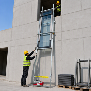Lève-panneaux solaires <span class=keywords><strong>électrique</strong></span>s <span class=keywords><strong>pour</strong></span> l'installation sur toiture, <span class=keywords><strong>palan</strong></span> de levage de modules photovoltaïques avec chariot <span class=keywords><strong>coulissant</strong></span> <span class=keywords><strong>pour</strong></span> toiture plate ou inclinée - Product Image 1