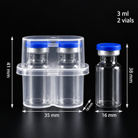 Boîte de rangement en plastique pour flacons de 10 ml, vente en gros, étui personnalisé à deux compartiments pour petites bouteilles avec logo en relief, fabricant d'emballages OEM