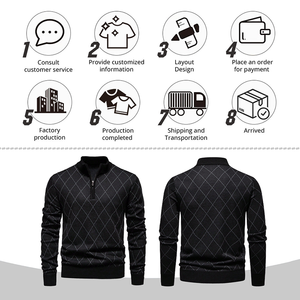 Fabricants de tricots sur mesure <span class=keywords><strong>Pull</strong></span> à <span class=keywords><strong>col</strong></span> <span class=keywords><strong>roulé</strong></span> mi-haut Tricot à manches longues Pulls Hauts <span class=keywords><strong>Pull</strong></span> à fermeture éclair quart pour <span class=keywords><strong>homme</strong></span> - Product Image 3