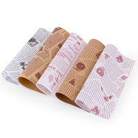 Papier PE couché kraft sulfurisé avec logo imprimé en plusieurs tailles personnalisées, parfait pour les emballages de charcuterie, de pain, de hamburger et de sandwich