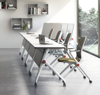 Table de collaboration professionnelle avec boîtier de câblage intégré dissimulé, table de direction de qualité commerciale, centre d'innovation