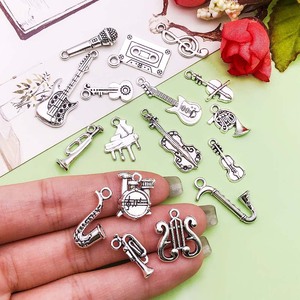 Antique Silver Alloy Musical Instrument Charms For DIY Jewelry Making Pendants And Bracelets Unisex Fashion Accessories - Product Image 2