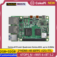 Placa de Desarrollo de IA CokePi Octa-core RK3576 con NPU de 6TOPS, TTL, I2S, Ethernet Gigabit Dual, Decodificación 4K, Versión Android 14 KTV