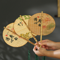 Éventail de taille en bambou personnalisé, imprimé, en bambou naturel, traditionnel chinois, assorti au Hanfu, décoratif, à tenir à la main