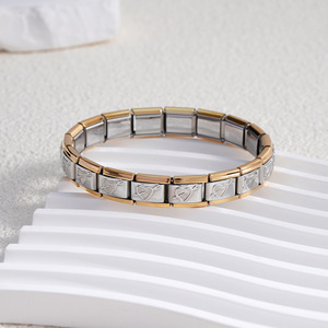 Heart Pattern Zinc Alloy Bracelet Unisex Gift Jewelry Arrow Through Heart Series Modular Splicing Retro Italian Style - Product Image 3