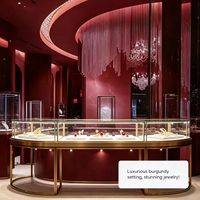 Vitrine à bijoux en verre GZowin pour comptoir avec support d'affichage en acier inoxydable, éclairage LED, écologique, durable pour les magasins de détail