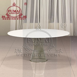 Usine Foshan Hôtel moderne Base de nid d'or Tables de salle à manger rondes en acier inoxydable de mariage pour l'extérieur - Product Image 4