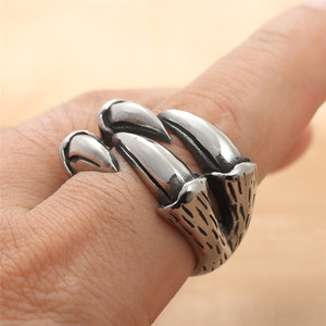 Anillo de Garra de Animal de Acero Inoxidable para Hombre, Estilo Punk, Diseño Geométrico Retro, Color Plateado, Joyería de Regalo Dongguan 213010 - Product Image 4