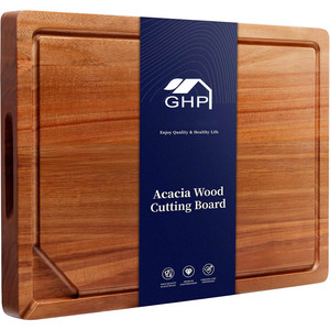 Nuevo diseño de tabla de cortar de madera de acacia, bloque de cortar grueso, bandeja para servir queso, cocina, charcuterí<span class=keywords><strong>a</strong></span>, carne, carnicero, bloque para fiesta - Product Image 1