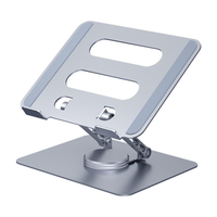 Vente en gros d'usine Alliage d'aluminium 360 °   Support d'ordinateur portable pliable et rotatif, support portable réglable pour tablette et ordinateur portable de 14 à 17,3 pouces