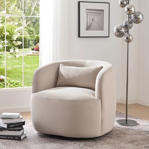 Sillón Individual de Lujo, Estructura de Madera Maciza con Tapicería de Tela, Perfecto para Sala de Estar o Dormitorio - Product Image 6