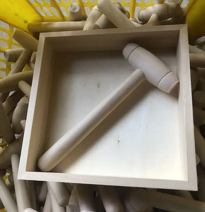 Boîtes en bois de pin avec marteau, pour chocolat français, à utiliser comme cadeau