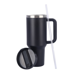 Mug de voyage isotherme 40oz sans BPA, en acier inoxydable à double paroi, écologique, avec poignée, couvercle et paille - Product Image 6