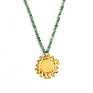 2025 été océan série 18K or acier inoxydable <span class=keywords><strong>soleil</strong></span> étoile <span class=keywords><strong>de</strong></span> mer poisson <span class=keywords><strong>perle</strong></span> pendentif à la mode <span class=keywords><strong>pierre</strong></span> naturelle perlée anniversaires - Product Image 3