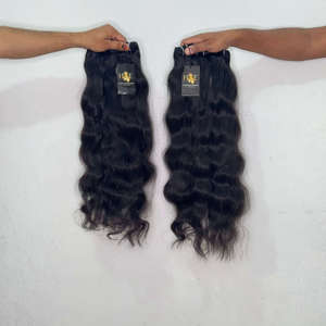 Lot de mèches de cheveux naturels bruts indiens de temple, ondulés Bodywave, cuticules alignées, pour tissage - Product Image 2