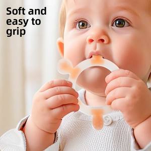 Mordedor de Silicona de Grado Alimenticio, Libre de BPA, Suave, Unisex, para Bebés, con Forma de Elefante, Juguete para Masticar - Product Image 3