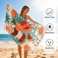 Serviette de plage gaufrée grande taille imprimée, légère, douce, confortable, sans sable, séchage rapide – Offre spéciale été