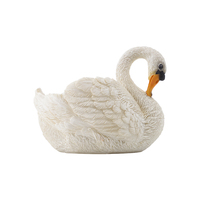 Dekorasi Luar Ruangan Polyresin Berbentuk Hewan Planter Taman Ornamen Resin Putih Swan Pot Bunga/