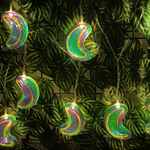 Guirnalda de Luces Solares con Forma de Luna Creciente Iridiscente, 10 LED, Decoración de Jardín para Exteriores, Luces Solares con Estaca para Jardín - Product Image 4