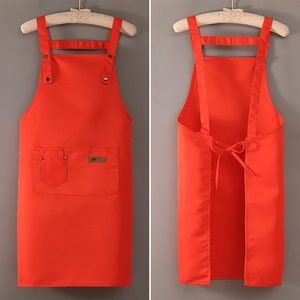 Nuevo <span class=keywords><strong>Delantal</strong></span> <span class=keywords><strong>de</strong></span> <span class=keywords><strong>Cocina</strong></span> para Chef <span class=keywords><strong>de</strong></span> Restaurante, Color <span class=keywords><strong>Rojo</strong></span>, 100% Poliéster, con Logotipo Personalizado, para Adultos - Product Image 3