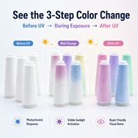 Hilo que Cambia de Color, Hilo Reactivo a los Rayos UV, Hilo Fotocrómico para Tejido, Desarrollo de Tejidos Inteligentes, Hilo Funcional Personalizado