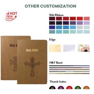 Livre Impression <span class=keywords><strong>Maison</strong></span> Ventes Chaud Ruban Gaufrage Personnalisation Logo Doux En Cuir Pu Couverture Bleue Mini Taille Sainte Bible Impression - Product Image 6