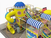 Équipement de terrain de jeux intérieur avec grande fosse à balles, toboggans et jeux souples pour centres de jeux commerciaux, certifié CE, capacité de 200 enfants