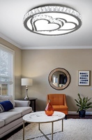 Nouveau Style Multi-taille Décoration Coeur Forme Intérieur Plafonniers Pendentif Lumière Luxueux Lustre En Cristal