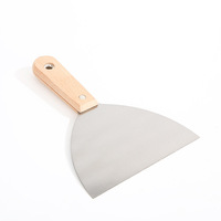 Spatule à manche en bois poli miroir, outils de quincaillerie, grattoir de construction, spatule de nettoyage, truelle, outils de pose de ruban adhésif pour cloisons sèches